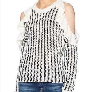 Moon River
Women's Cold Shoulder Ruffle Sweater